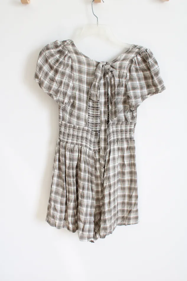 Forever 21 Necklaces Forever 21 Green Pink Plaid Romper M