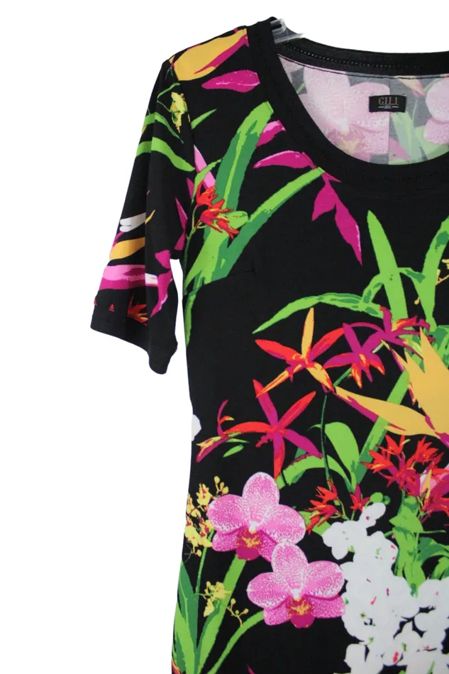 GILI Rings GILI Black Floral Maxi Dress S