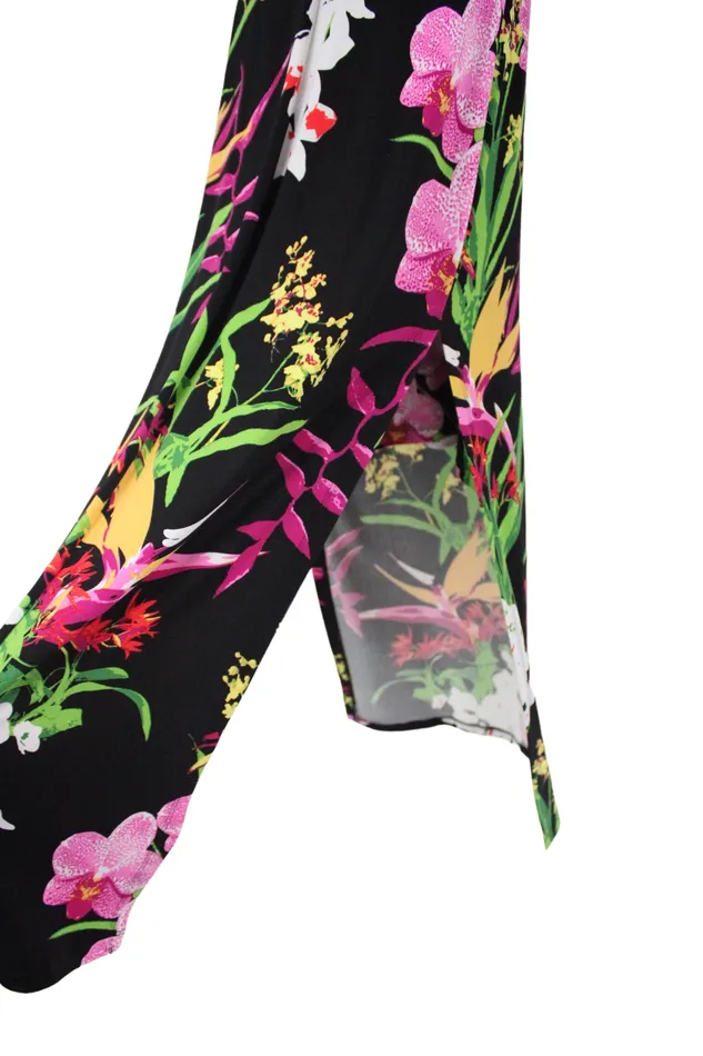 GILI Rings GILI Black Floral Maxi Dress S