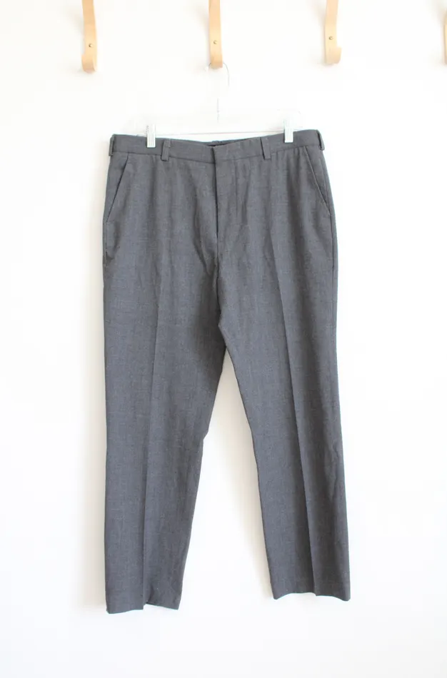 George Earrings George Elastic Waist Gray Dress Pants 34X30