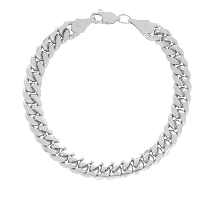 Gold Shield Earrings Pulsera cubana de plata 8mm