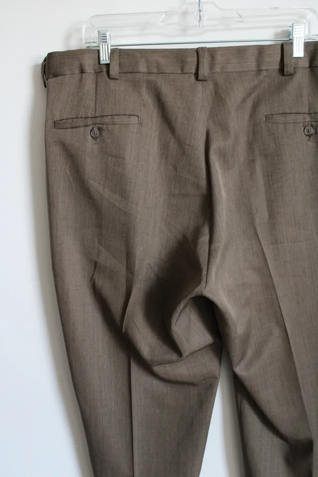 Haggar Straight Fit Brown Work Pant 38X30 Haggar Earrings