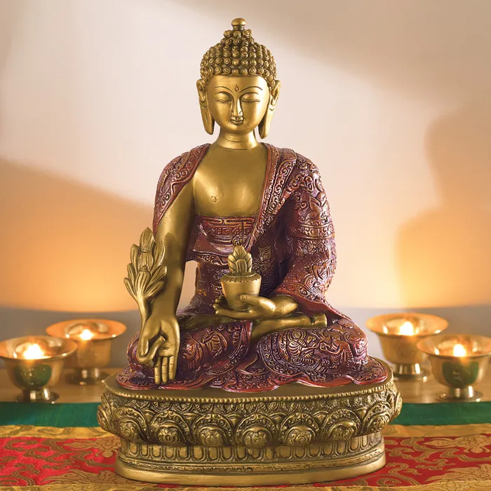 Hand Painted Medicine Buddha Statue 12 DC Earrings