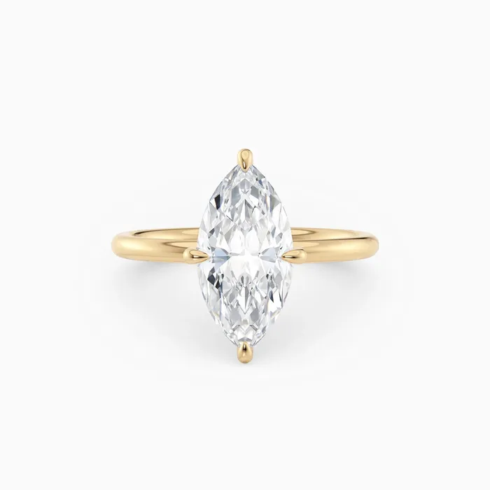 Honey Jewelry Co Rings Harlow Marquise Hidden Halo Engagement Ring