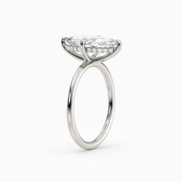 Honey Jewelry Co Rings Harlow Marquise Hidden Halo Engagement Ring