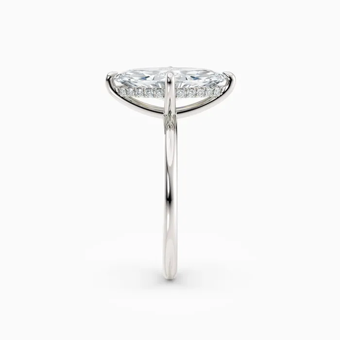 Honey Jewelry Co Rings Harlow Marquise Hidden Halo Engagement Ring