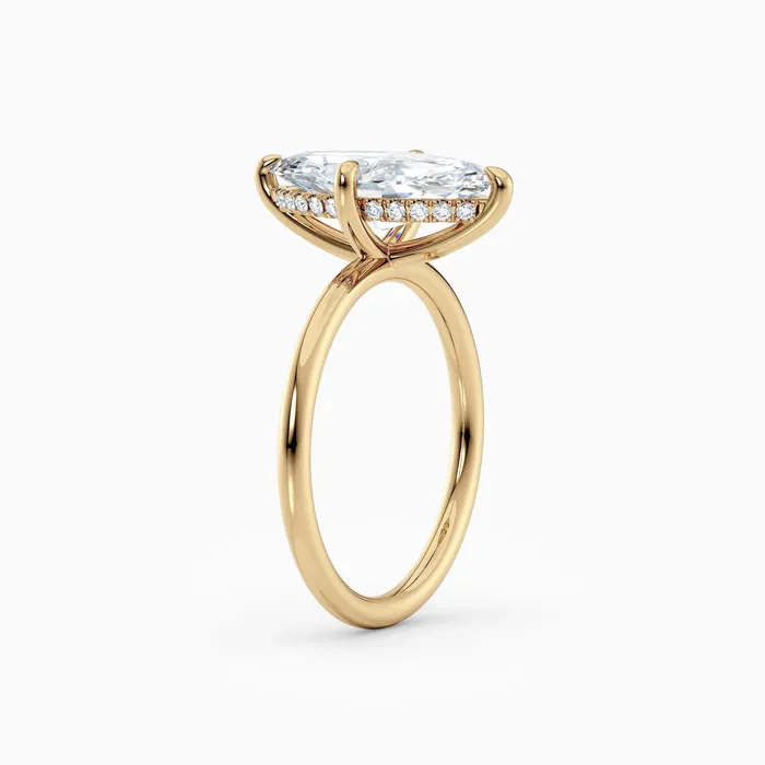 Honey Jewelry Co Rings Harlow Marquise Hidden Halo Engagement Ring