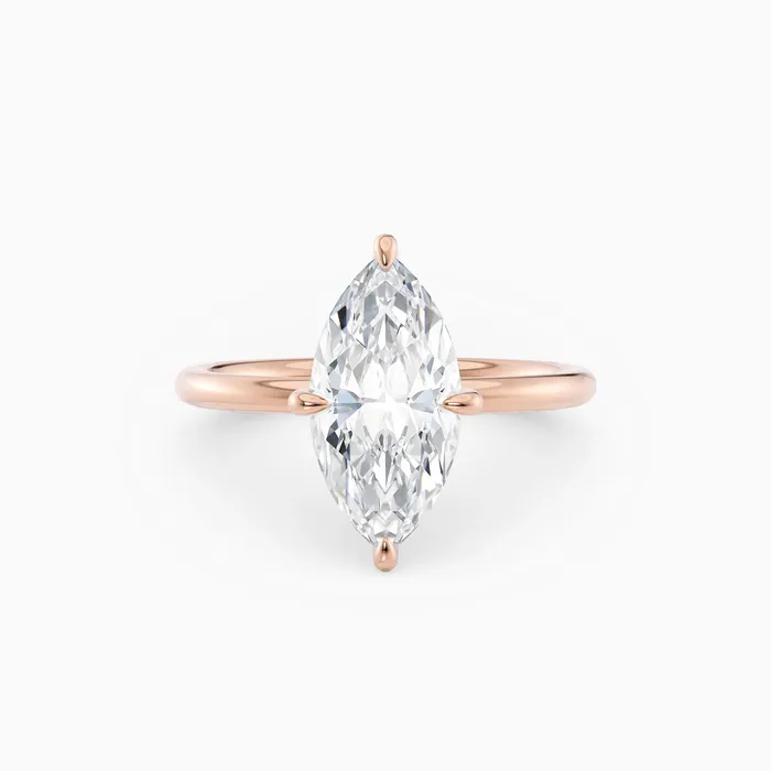 Honey Jewelry Co Rings Harlow Marquise Hidden Halo Engagement Ring