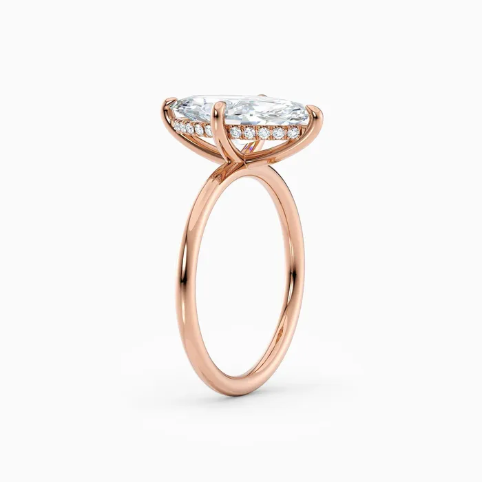 Honey Jewelry Co Rings Harlow Marquise Hidden Halo Engagement Ring