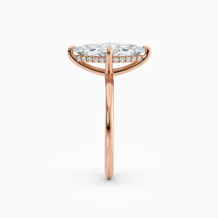 Honey Jewelry Co Rings Harlow Marquise Hidden Halo Engagement Ring