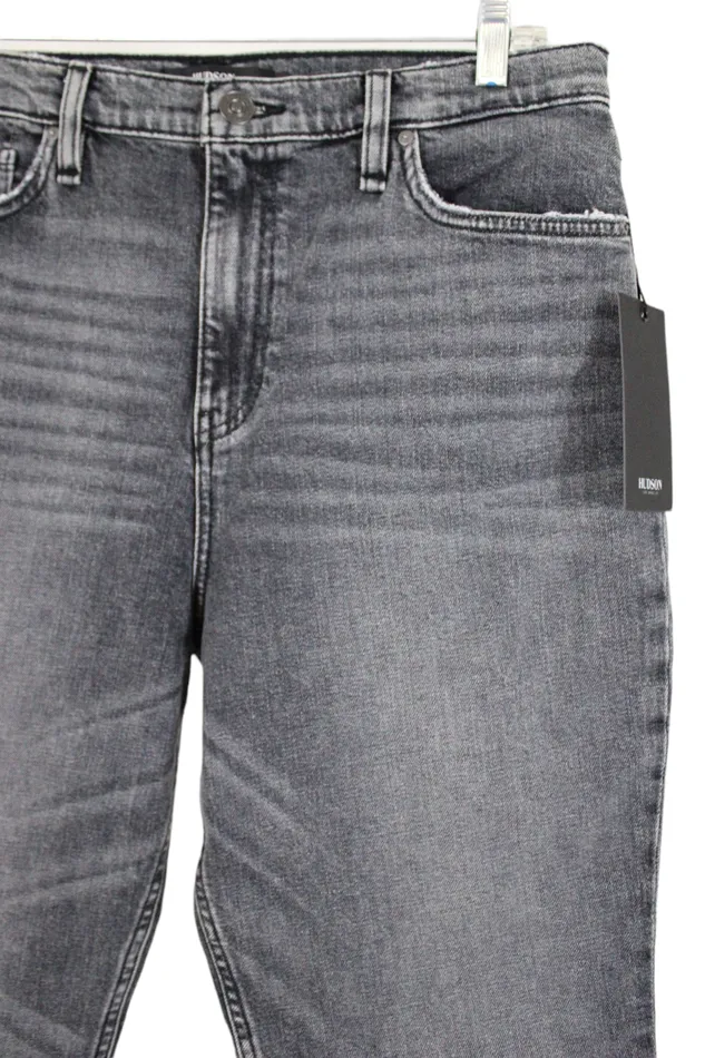 Hudson NEW Hudson Los Angeles Holly Straight Gray Wash Jeans 32 10 Earrings
