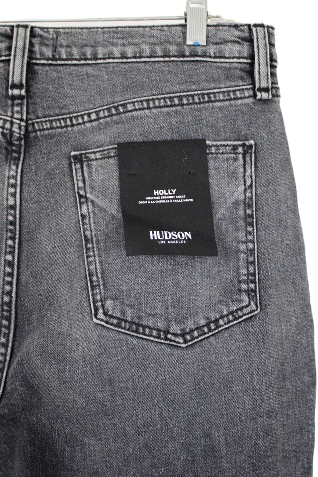 Hudson NEW Hudson Los Angeles Holly Straight Gray Wash Jeans 32 10 Earrings