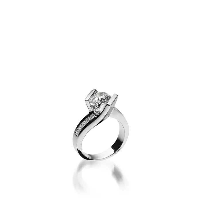 Intrigue Round Yellow Gold Engagement Ring John Atencio Rings