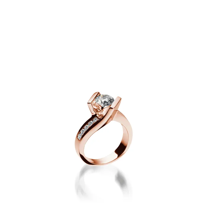 Intrigue Round Yellow Gold Engagement Ring John Atencio Rings