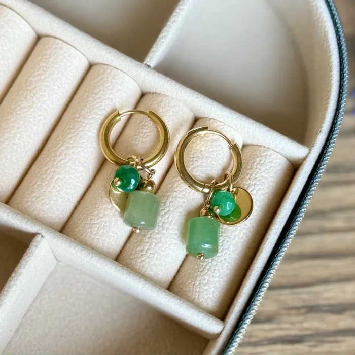 iszi ONLINE Earrings Green Pendant Earrings