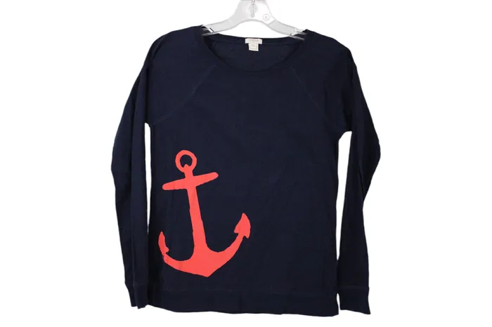 JCrew Rings JCrew Blue Anchor Long Sleeved Shirt XS