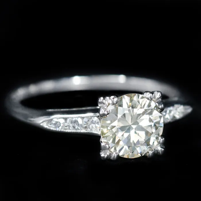 Jack Weir and Sons Inc Mid Century GIA 133 Carat Round Brilliant Cut Diamond Engagement Ring Rings Jack Weir and Sons Inc Mid Century GIA 133 Carat Round Brilliant Cut Diamond Engagement Ring Rings