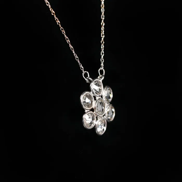 Jayme Gillette Necklaces 14k White Gold 100 CTW Rose Cut Diamond Necklace