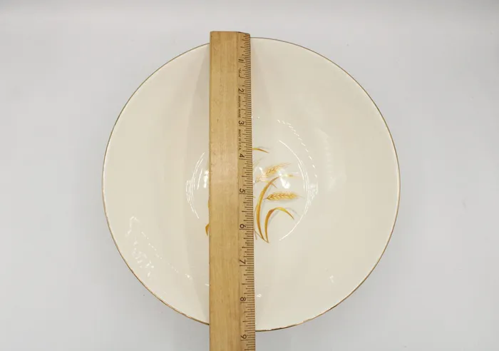 Jubilee Thrift Earrings Golden Wheat Homer Laughlin 22K Gold Oven Proof Made In USA Set Of 3 Serving Bowls Jubilee Thrift Earrings Golden Wheat Homer Laughlin 22K Gold Oven Proof Made In USA Set Of 3 Serving Bowls