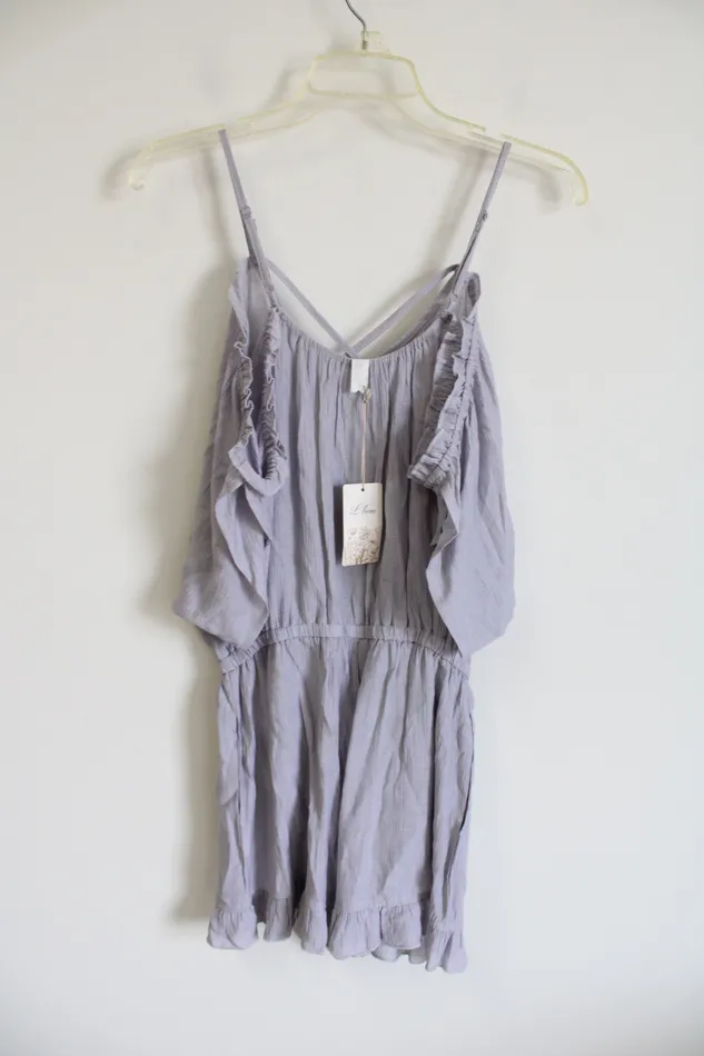 Jubilee Thrift Necklaces NEW L Love Light Purple Cold Shoulder Romper S