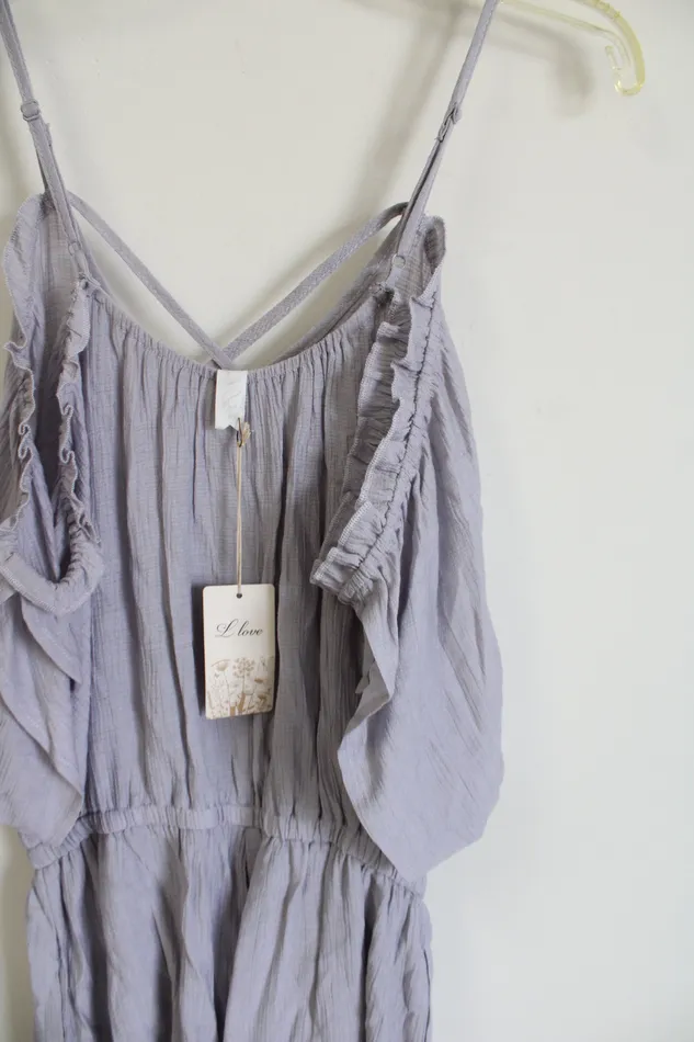Jubilee Thrift Necklaces NEW L Love Light Purple Cold Shoulder Romper S