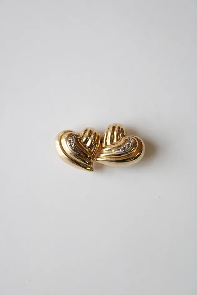 Jubilee Thrift Rings Two Heart Yellow 14KT Gold Pin