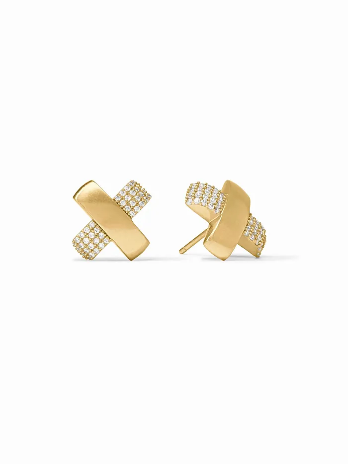 Julie Vos Earrings Julie Vos Catalina Pave X Stud Earrings