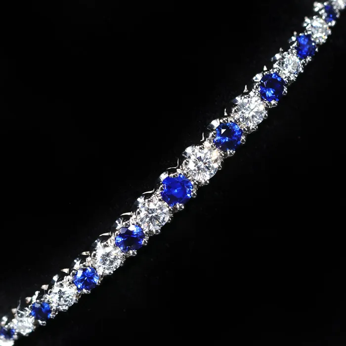 K Goldschmidt Bracelets 14k White Gold 078 Carat Sapphire and Diamond Bangle Bracelet K Goldschmidt Bracelets 14k White Gold 078 Carat Sapphire and Diamond Bangle Bracelet