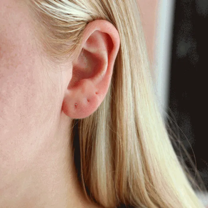 Kris Nations Earrings Crescent Moon Flat Back Single Stud Earring in 14k Gold