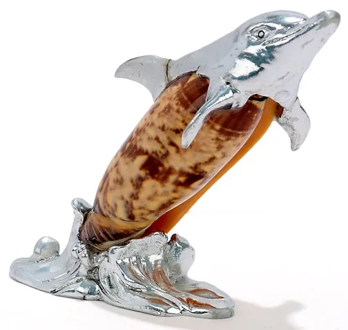 KUBLACRAFTS Necklaces Kubla Crafts Dolphin Metal and Sea Shell Figurine