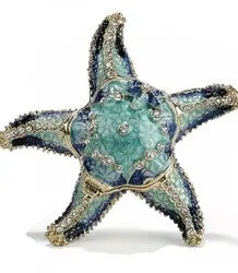 KUBLACRAFTS Rings Kubla Crafts BlueGreen Starfish Trinket Box