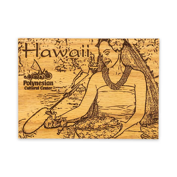Laseretched Hawaiian Couple Wooden Post Card 5 x 7 GIFTWORKSPLUS Rings