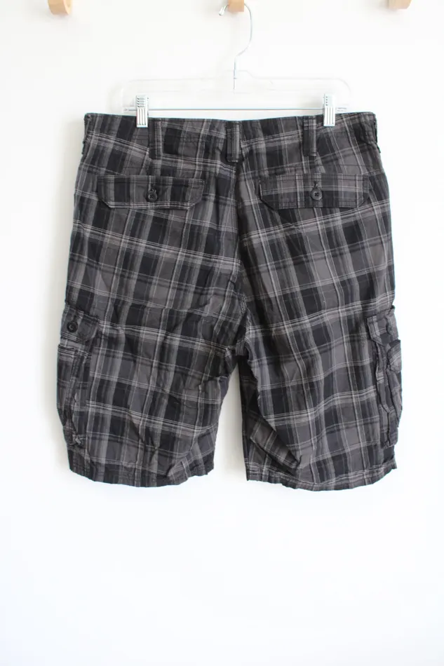 Lee Lee Gray Plaid Shorts 36 Earrings