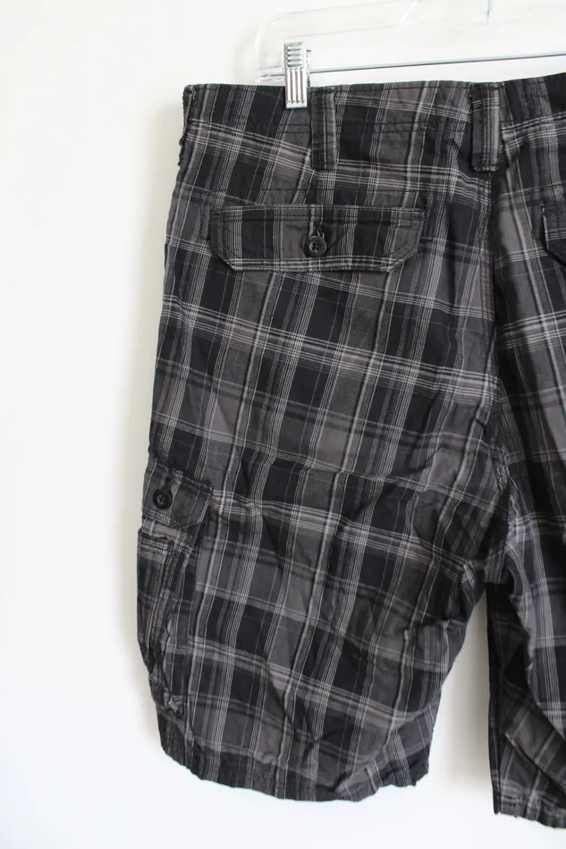 Lee Lee Gray Plaid Shorts 36 Earrings