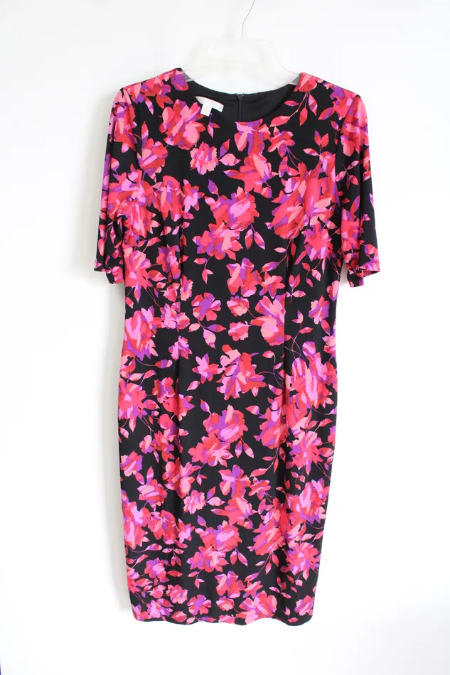 London Times Rings London Times Pink Black Floral Dress 12