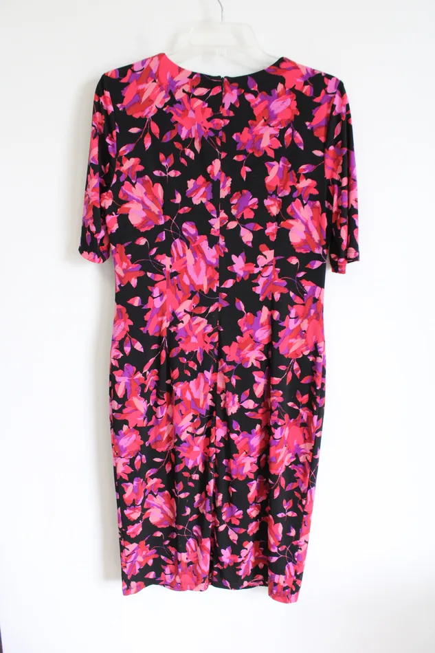 London Times Rings London Times Pink Black Floral Dress 12