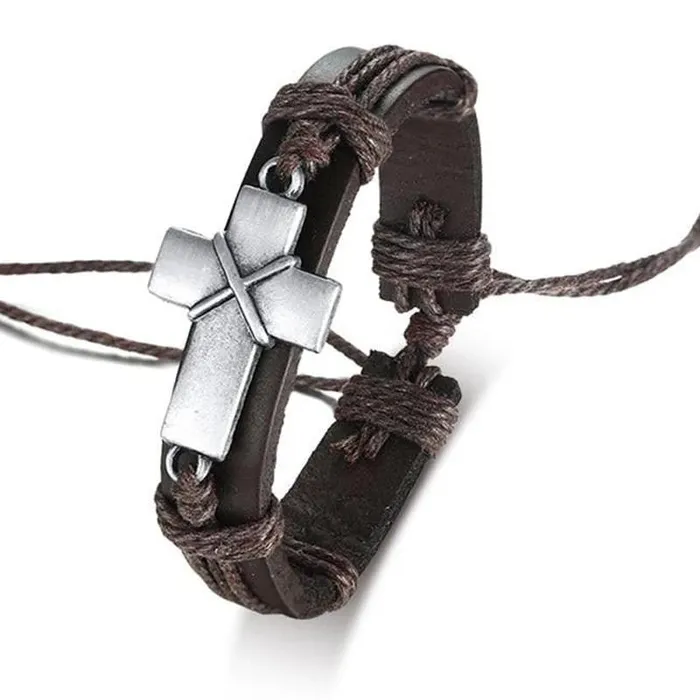 Lords Guidance Mens Cross Bracelet br Retro Bracelets