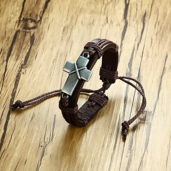 Lords Guidance Mens Cross Bracelet br Retro Bracelets