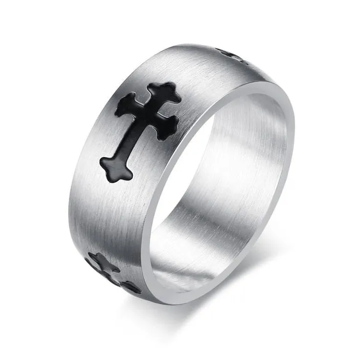 Lords Guidance Rings Christian Ring br Black Cross