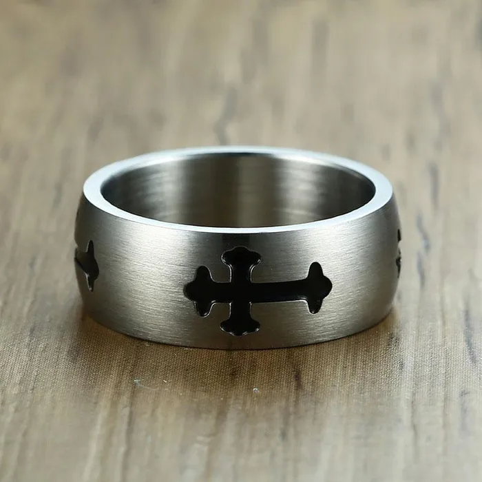 Lords Guidance Rings Christian Ring br Black Cross