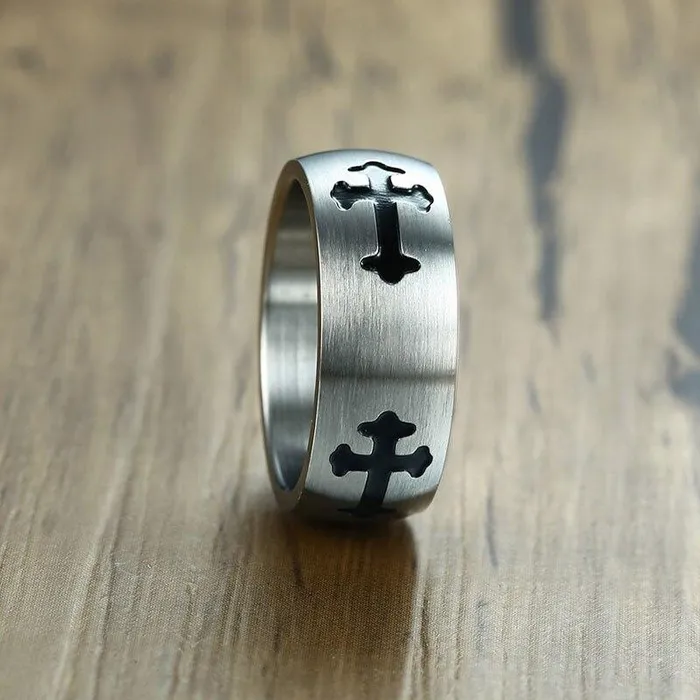 Lords Guidance Rings Christian Ring br Black Cross