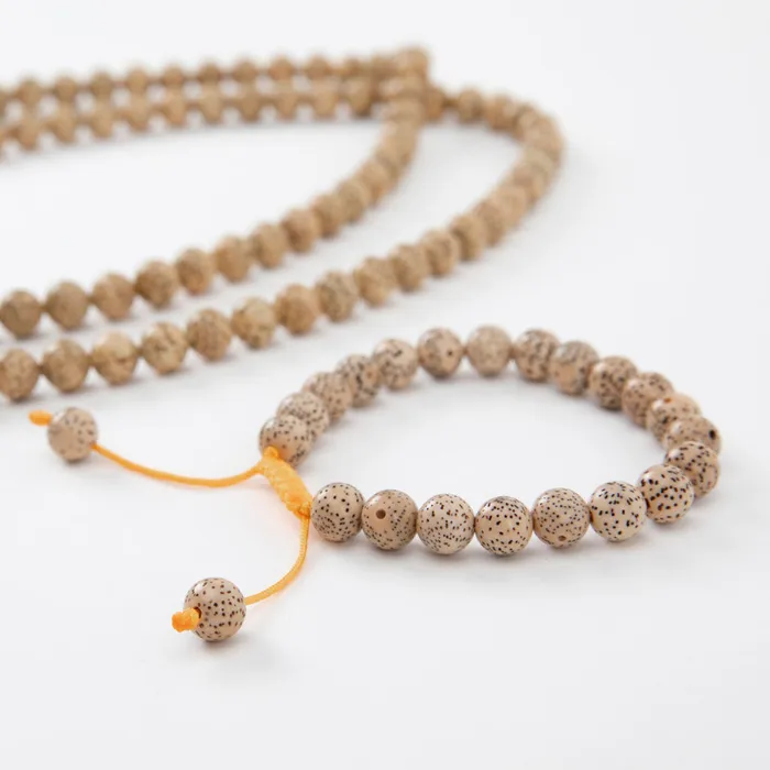 Lotus Seed Mala Beads Set Nirvana Mala Earrings
