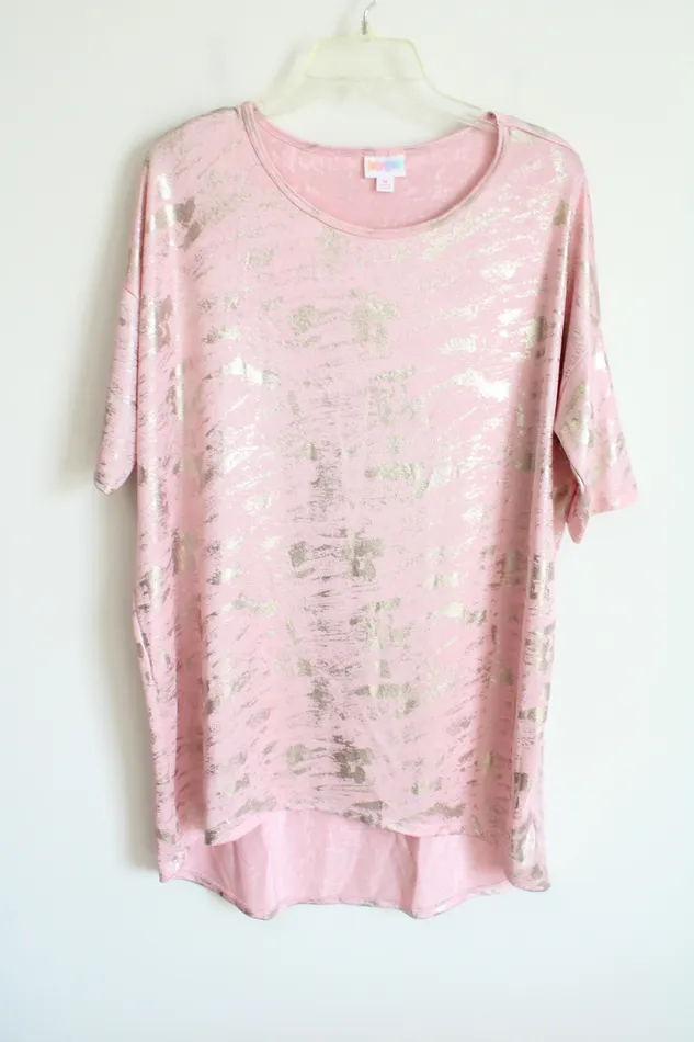 LuLaRoe Earrings LuLaRoe Pink Gold Shimmer Top M