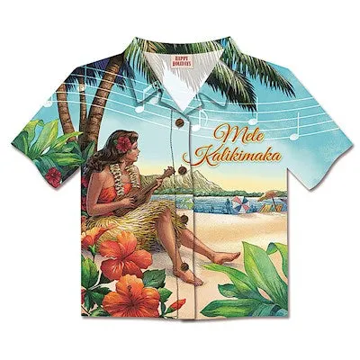 MADDENCORP Earrings Vintage Hawaii Aloha Shirt Christmas Cards 8Count Box