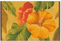 MADDENCORP Earrings Vintage Hibiscus Bamboo Placemat