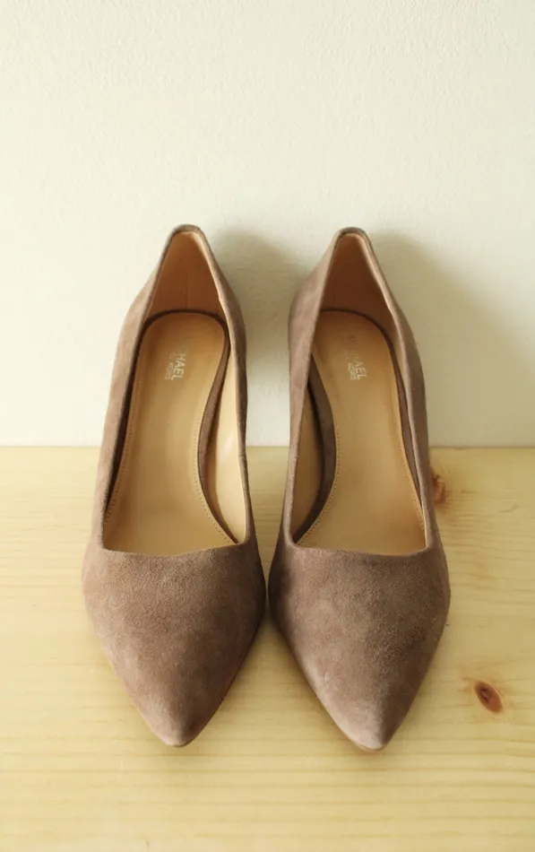 Michael Kors Earrings Michael Kors Taupe Suede Pointed Toe Heels Size 8