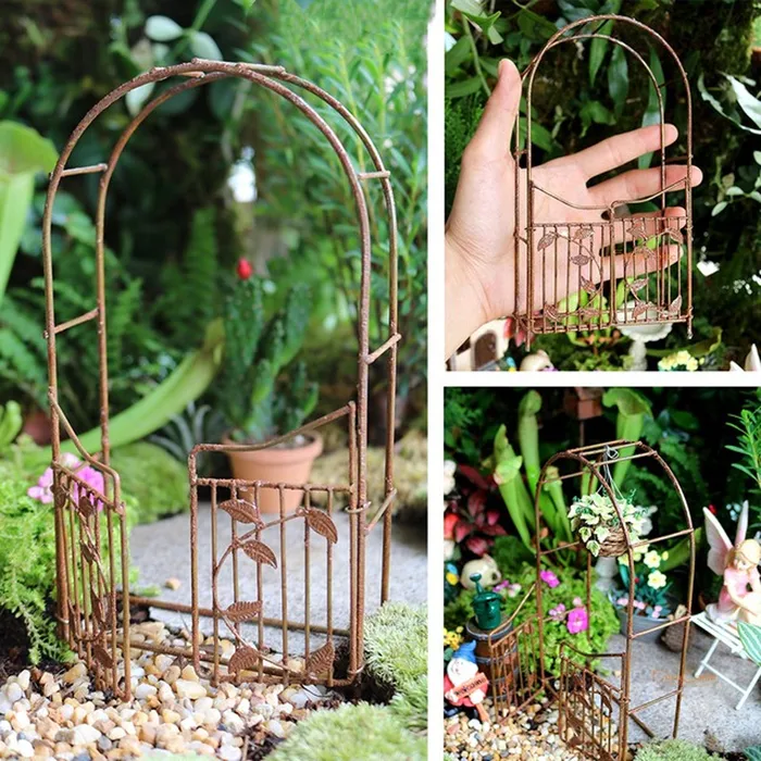 Miniature Rustic Standing Garden Arch Gate 1 12 Scale Dollhouse Diorama Accessory CJ Necklaces