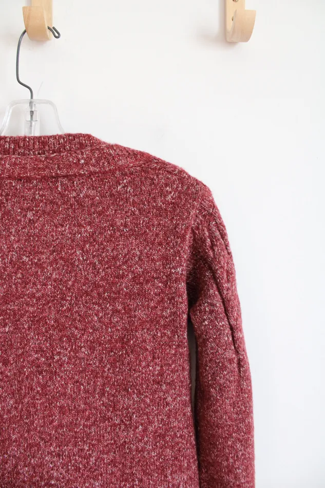 Miss Look Red White Marled Cardigan Sweater M Miss Look Rings