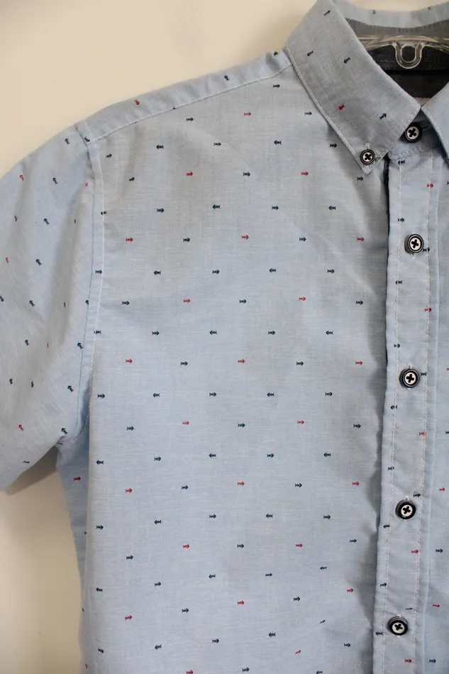 Modern Culture Modern Culture Blue Fish Patterned Top S Rings