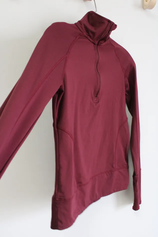 Mondetta Earrings Mondetta Maroon 14 Zip Pullover Top XS